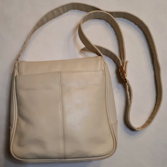 Ivory Leather Cross-Body Bag With Adjustable Strap - Picture 2 of 8